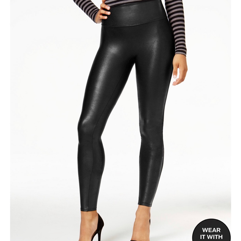 SPANX Black Faux Leather Leggings